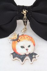 画像2: Enchantlic Enchantilly / ジャックオーランタンリボンバレッタ  クロ O-26-03-12-031-LO-AC-OW-ZT649-F003 (2)