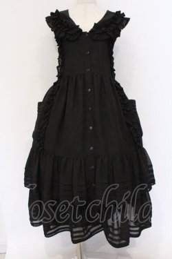 画像1: Physical Drop / シフォンミルフィーユフリルドレス  クロ O-26-03-13-001-LO-OP-OW-OS