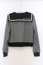 画像3: NieR Clothing / ダイヤ柄セーラーカーディガン F ブラック O-26-03-13-037-PU-TO-OW-OS (3)
