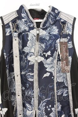 画像2: Qutie Frash / 後ろロングチャイナベスト  ネイビー×シルバー O-26-03-13-003-QU-TO-OW-OS