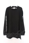 NieR Clothing / プリントカットソー XL ブラック×袖プリント O-26-03-13-040-PU-TO-OW-OS