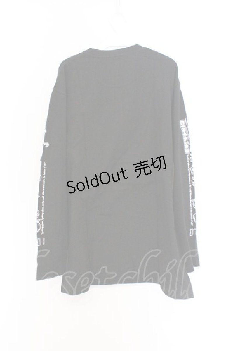 画像3: NieR Clothing / プリントカットソー XL ブラック×袖プリント O-26-03-13-040-PU-TO-OW-OS (3)