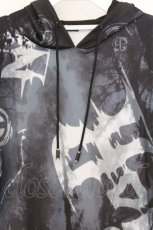 画像2: NieR Clothing / 転写pt半袖パーカー F ブラックロゴ O-26-03-13-041-PU-TO-OW-OS (2)