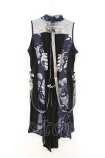 画像4: Qutie Frash / 後ろロングチャイナベスト  ネイビー×シルバー O-26-03-13-003-QU-TO-OW-OS (4)