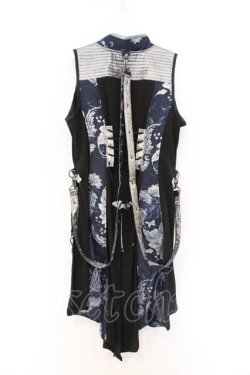 画像4: Qutie Frash / 後ろロングチャイナベスト  ネイビー×シルバー O-26-03-13-003-QU-TO-OW-OS