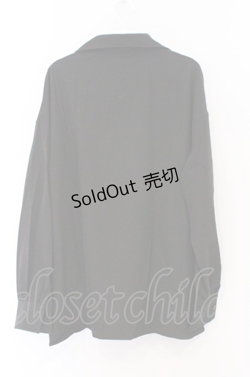 画像3: NieR Clothing / 刺繍入りレースアップシャツ F ブラック×パープル O-26-03-13-046-PU-BL-OW-OS (3)