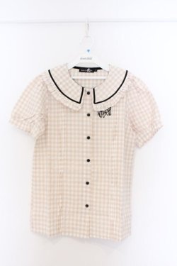 画像1: NieR Clothing / ギンガムチェックブラウス F ベージュ O-26-03-13-048-PU-BL-OW-OS