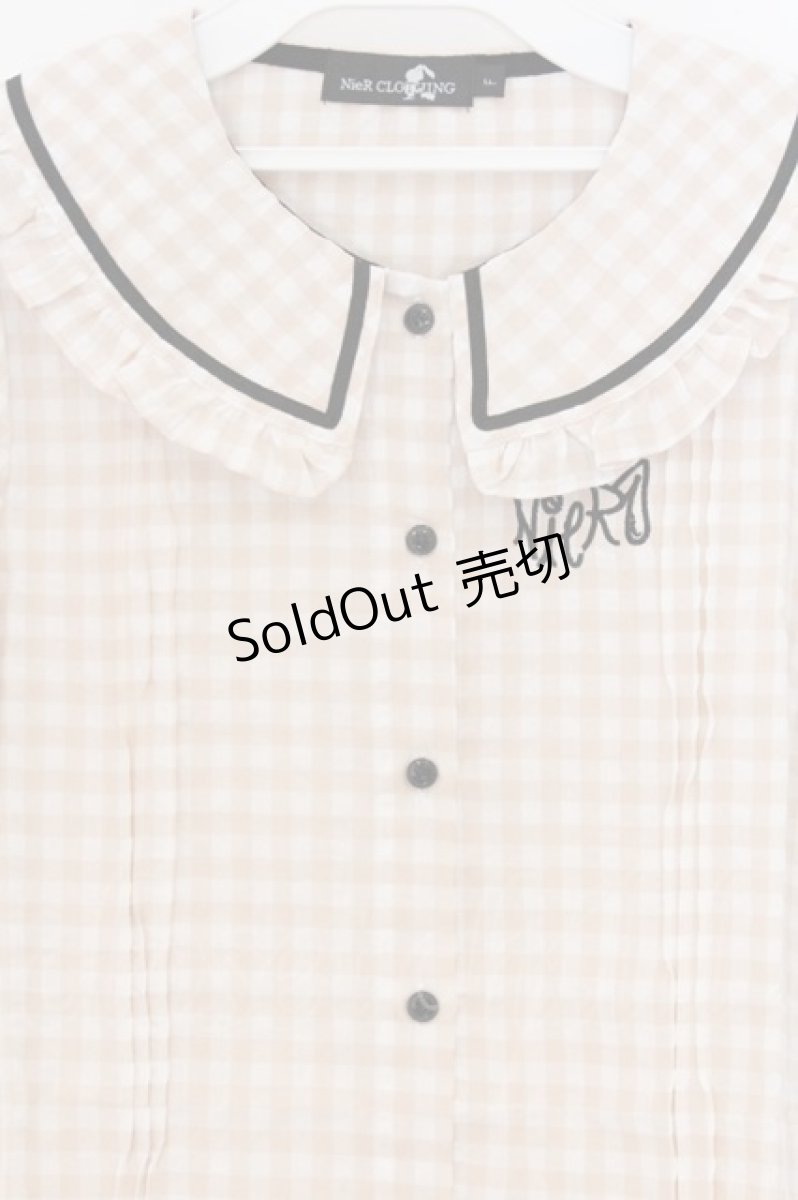 画像2: NieR Clothing / ギンガムチェックブラウス F ベージュ O-26-03-13-048-PU-BL-OW-OS (2)