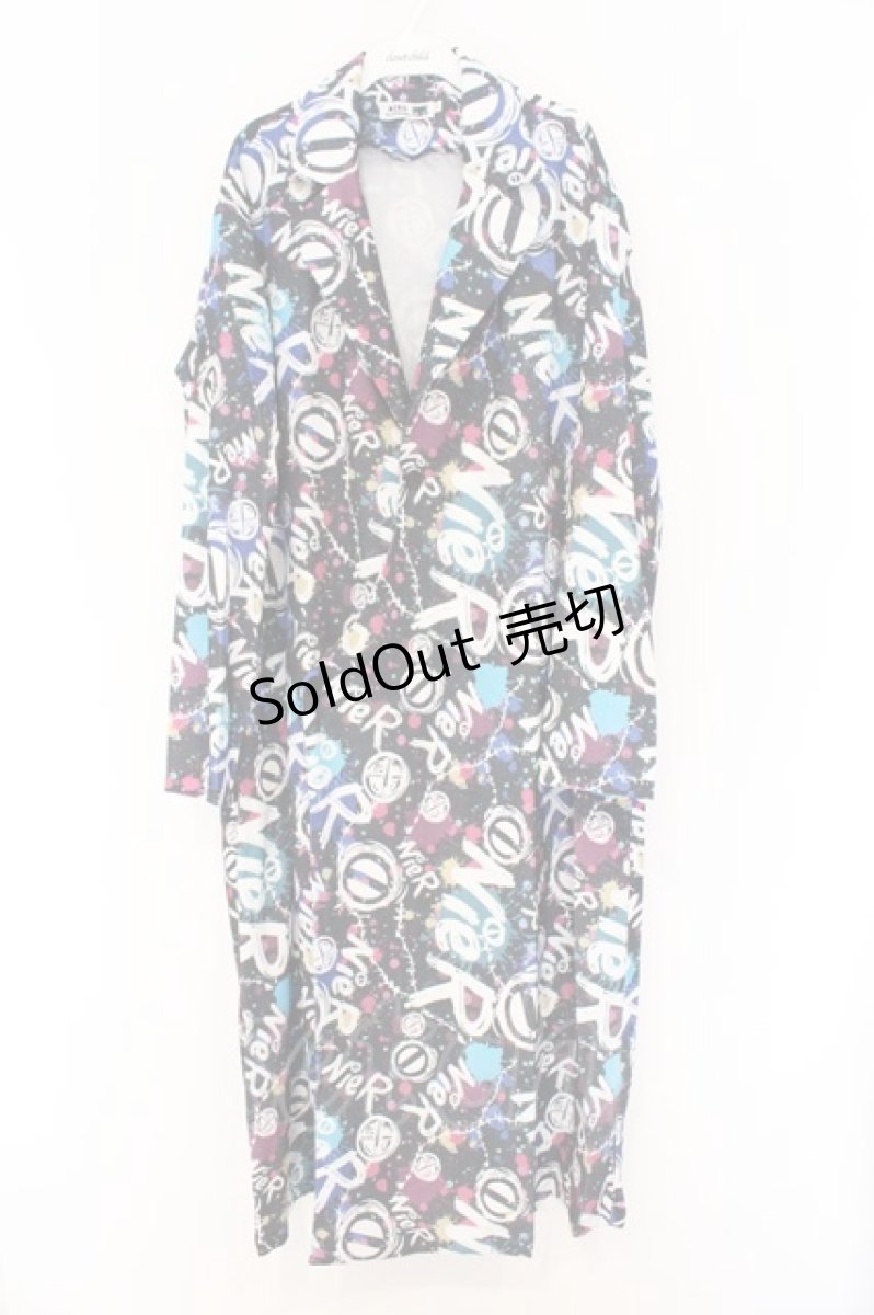 画像1: NieR Clothing / SUPER LONG COAT　コート F ブラックペイント O-26-03-13-049-PU-CO-OW-ZTC066 (1)