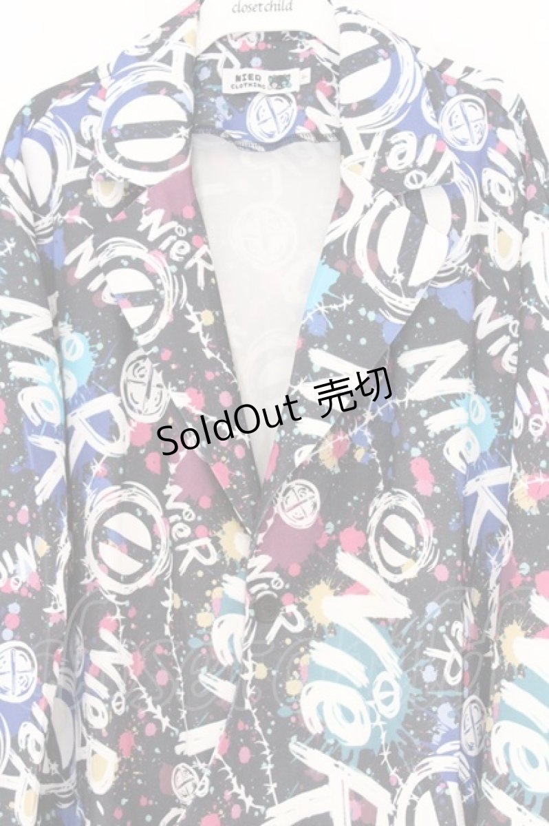 画像2: NieR Clothing / SUPER LONG COAT　コート F ブラックペイント O-26-03-13-049-PU-CO-OW-ZTC066 (2)