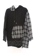 NieR Clothing / チェック切替パーカー F ブラック O-26-03-13-052-PU-TO-OW-OS