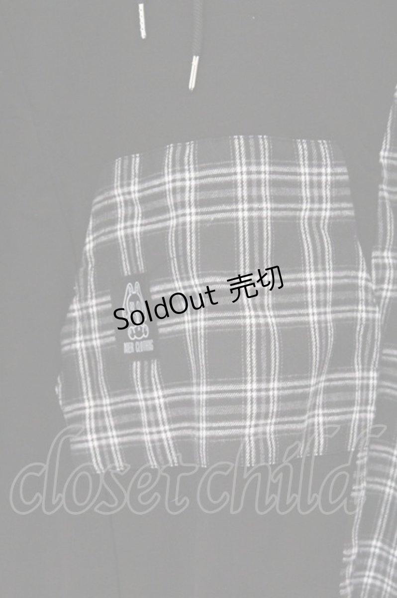 画像2: NieR Clothing / チェック切替パーカー F ブラック O-26-03-13-052-PU-TO-OW-OS (2)