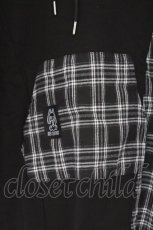 画像2: NieR Clothing / チェック切替パーカー F ブラック O-26-03-13-052-PU-TO-OW-OS (2)