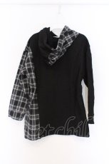 画像3: NieR Clothing / チェック切替パーカー F ブラック O-26-03-13-052-PU-TO-OW-OS (3)