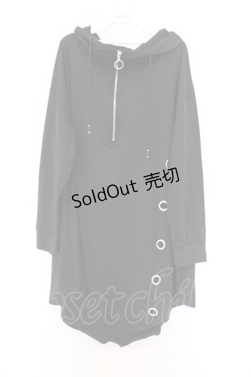 画像1: NieR Clothing / 変型LONG HALF ZIP PULLOVER　プルオーバー F ブラック O-26-03-13-053-PU-TO-OW-OS (1)