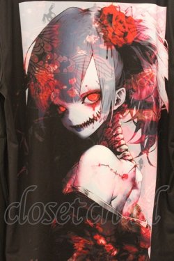 画像2: NieR Clothing / 総柄転写カットソー F ブラック×擬人化バックプリント O-26-03-13-058-PU-TO-OW-OS