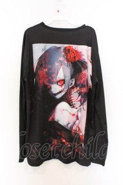 画像3: NieR Clothing / 総柄転写カットソー F ブラック×擬人化バックプリント O-26-03-13-058-PU-TO-OW-OS