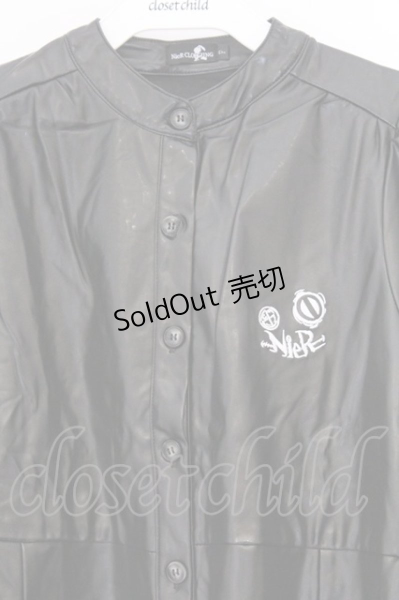 画像2: NieR Clothing / PUレザージャケット F ブラック O-26-03-13-061-PU-JA-OW-ZT484 (2)