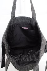 画像2: Maison de FLEUR / サイドリボンチェックMトート  クロ O-26-03-13-1034-LO-BG-OW-ZTK047 (2)