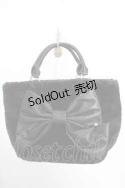 画像1: axes femme / リボンデザインファーバッグ  クロ O-26-03-13-1037-AX-BG-OW-OS