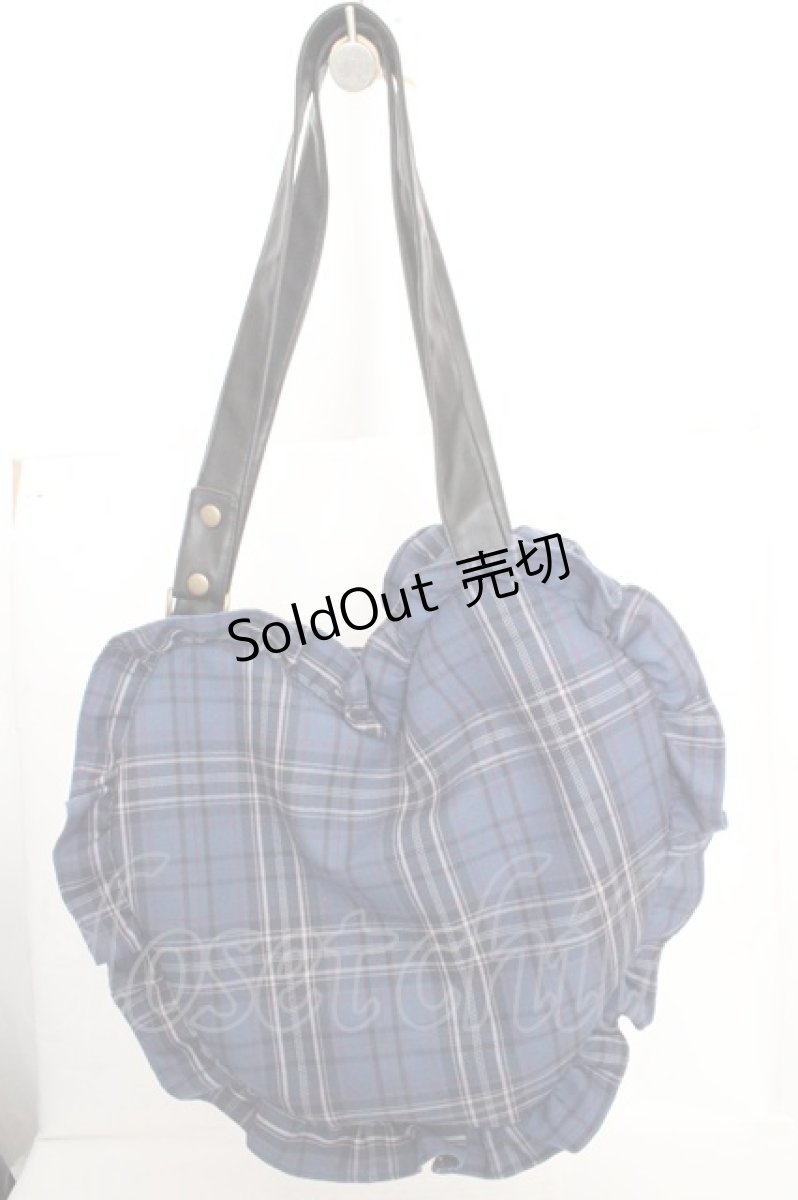画像1: axes femme / タータンチェックハートバッグ  ブルー O-26-03-13-1038-AX-BG-OW-ZT500 (1)