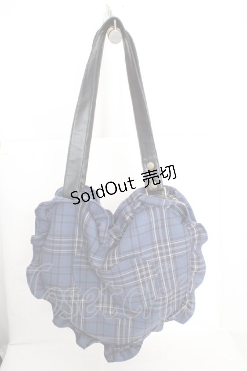 画像2: axes femme / タータンチェックハートバッグ  ブルー O-26-03-13-1038-AX-BG-OW-ZT500 (2)