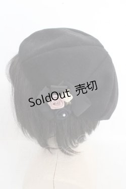 画像2: axes femme / 巻きバラリボンブローチ付きベレー 57.5cm クロ O-26-03-13-1041-AX-AC-OW-OS