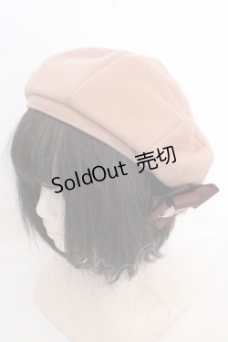 画像1: axes femme / 巻きバラリボンブローチ付きベレー 57.5cm キャメル O-26-03-13-1042-AX-AC-OW-OS