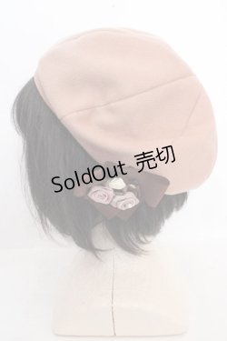 画像2: axes femme / 巻きバラリボンブローチ付きベレー 57.5cm キャメル O-26-03-13-1042-AX-AC-OW-OS