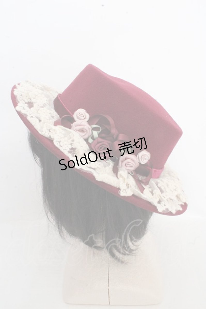 画像2: axes femme / ローズガーデンカンカン帽  ワイン O-26-03-13-1045-AX-AC-OW-ZTK048 (2)