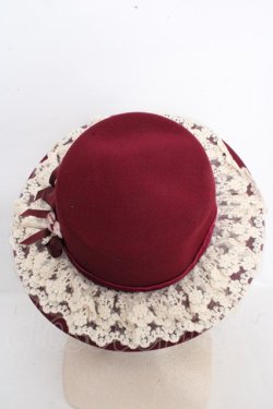画像3: axes femme / ローズガーデンカンカン帽  ワイン O-26-03-13-1045-AX-AC-OW-OS