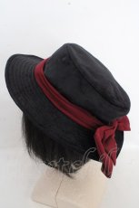 画像3: axes femme / 配色リボンベロアハット 57.5cm クロ×ワイン O-26-03-13-1046-AX-AC-OW-ZTK048 (3)