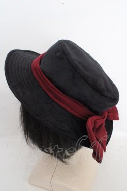 画像3: axes femme / 配色リボンベロアハット 57.5cm クロ×ワイン O-26-03-13-1046-AX-AC-OW-OS