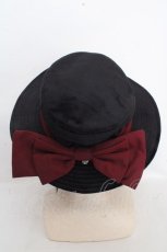 画像4: axes femme / 配色リボンベロアハット 57.5cm クロ×ワイン O-26-03-13-1046-AX-AC-OW-ZTK048 (4)