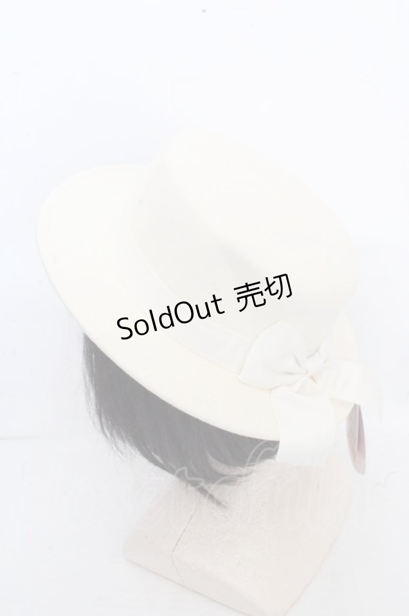 画像2: m petit by misako / TT*AMリボンカンカン帽 57.5cm シナモン（シロ） O-26-03-13-1047-LO-AC-OW-ZT0315M (2)