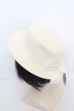画像2: m petit by misako / TT*AMリボンカンカン帽 57.5cm シナモン（シロ） O-26-03-13-1047-LO-AC-OW-ZT0315M (2)