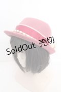 axes femme POETIQUE / パールボーラーハット 56-58cm ピンク O-26-03-13-1008-AX-AC-IG-ZTK048
