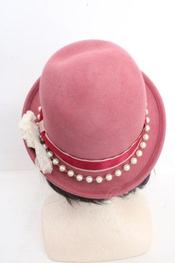 画像3: axes femme POETIQUE / パールボーラーハット 56-58cm ピンク O-26-03-13-1008-AX-AC-IG-OS