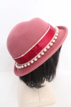 画像4: axes femme POETIQUE / パールボーラーハット 56-58cm ピンク O-26-03-13-1008-AX-AC-IG-OS