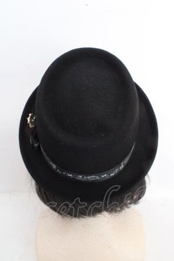 画像3: axes femme / プリントリボンポークパイハット  クロ O-26-03-13-1009-AX-AC-IG-OS