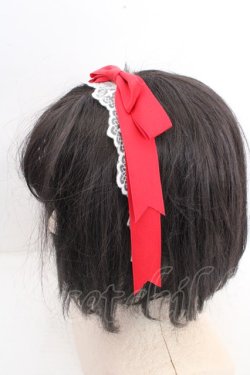 画像2: axes femme kawaii / レースリボンカチューシャ  アカ O-26-03-13-1011-AX-AC-OW-OS