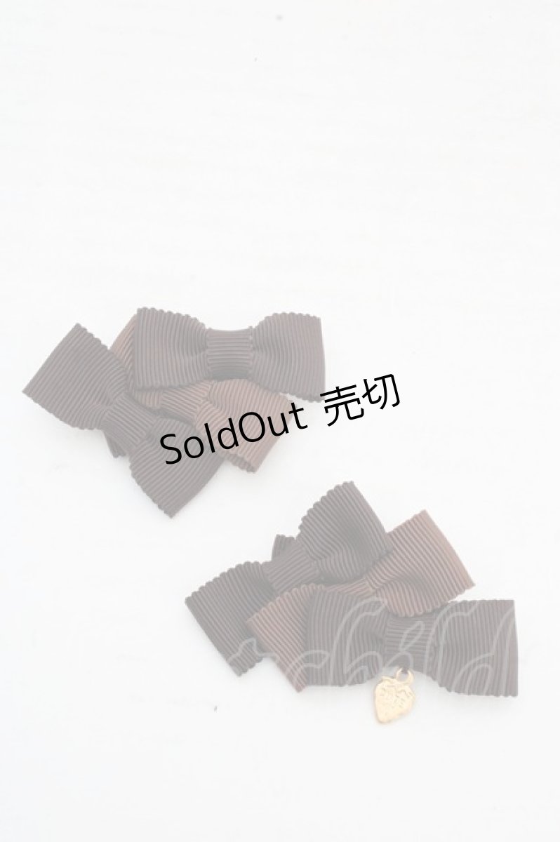 画像1: Emily Temple cute / tripleリボンクリップ  ブラウン O-26-03-13-1020-ET-AC-OW-ZT0315M (1)