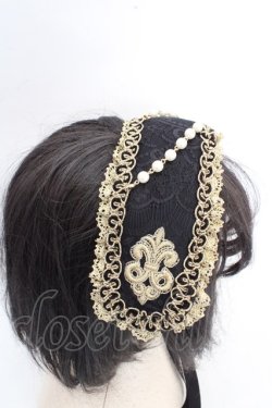 画像3: ALICE and the PIRATES / Julietteボンネットヘッドドレス  クロ×ゴールド O-26-03-13-1002-PA-AC-IG-OS