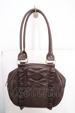 画像1: axes femme kawaii / ツインリボンラウンドバッグ  ブラウン O-26-03-13-1030-AX-BG-OW-OS