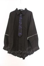 画像1: NieR Clothing / ARM ZIP付き2WAY LONG SHIRT　シャツ F ブラック×パープル O-26-03-13-066-PU-BL-OW-OS (1)