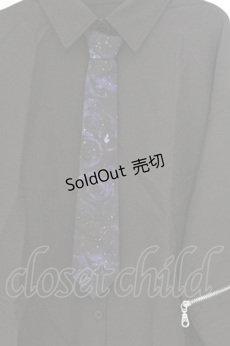 画像2: NieR Clothing / ARM ZIP付き2WAY LONG SHIRT　シャツ F ブラック×パープル O-26-03-13-066-PU-BL-OW-OS (2)