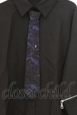 画像2: NieR Clothing / ARM ZIP付き2WAY LONG SHIRT　シャツ F ブラック×パープル O-26-03-13-066-PU-BL-OW-OS (2)