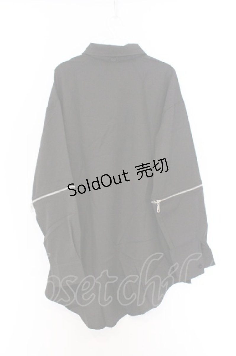 画像3: NieR Clothing / ARM ZIP付き2WAY LONG SHIRT　シャツ F ブラック×パープル O-26-03-13-066-PU-BL-OW-OS (3)
