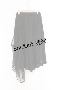 画像1: NieR Clothing / シフォン切替ワイドパンツ F ブラック O-26-03-13-007-PU-PA-OW-OS