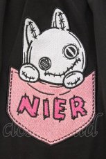 画像2: NieR Clothing / 刺繍入りワイドパンツ F ブラック O-26-03-13-009-PU-PA-OW-OS (2)